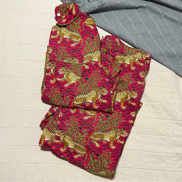 Printfresh Long PJ Set in Hot Pink Bagheera - Picture 1 of 4